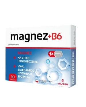 Colfarm Magnez+B6, kapsułki, 30 sztuk