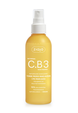 Ziaja Witamina C.B3 Niacynamid Naturalnie Nawilżamy Tonik przed makijażem i po makijażu, 190 ml