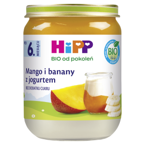 HiPP BIO od pokoleń, Mango i banany z jogurtem, po 6. m-cu, 160 g