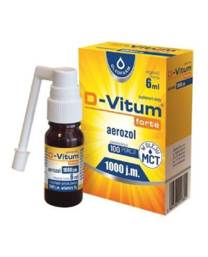 D-Vitum forte 1000 j.m., witamina D aerozol dla dzieci od 3. roku życia i dorosłych, 6 ml