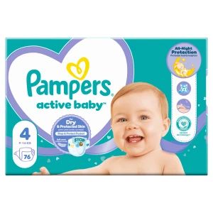 Pampers Pieluchy Active Baby, rozmiar 4, 76 sztuk