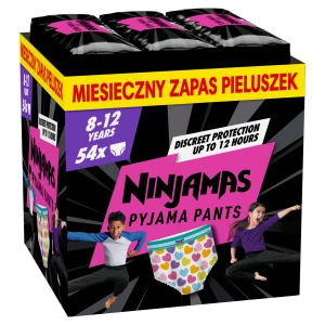 Pampers Ninjamas Dziewczynka Pieluchomajtki 8-12 lat, 54 sztuki