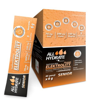 ALLHydrate, Elektrolity STICK Senior Orange 6 g, saszetki, 40 sztuk