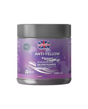 Ronney Professional Mask Silver Power Anti-Yellow Pigment Maska do włosów blond rozjaśnianych i siwych, 1000 ml