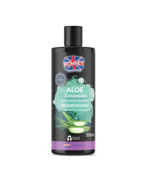 Ronney Professional Shampoo Nourshing Aloe Ceramides Szampon nawilżający do włosów matowych i suchych aloe, 300 ml