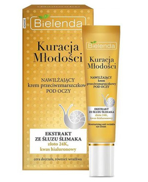 Bielenda Kuracja Młodości Nawilżający krem przeciwzmarszczkowy pod oczy, 15 ml