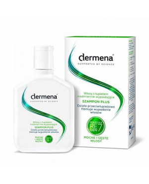 Dermena Hair Care Plus, szampon przeciwłupieżowy hamujący wypadanie włosów, 200 ml