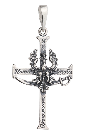 Srebrny Krzyżyk Patriotyczny Oksydowany pr 925