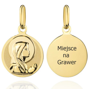 Medalik Matka Boska modląca się w kółku pr. 585 Grawer Gratis