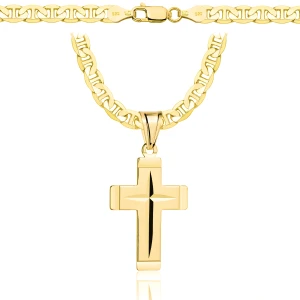 Łańcuszek Srebrny Pozłacany Gucci 5,50 mm z Krzyżykiem pr 925 Grawer Gratis