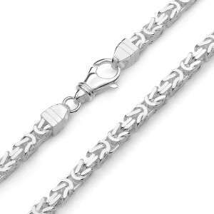 Srebrna Bransoletka Męska Splot Królewski Kwadratowy 5,20 mm pr 925 Grawer Gratis