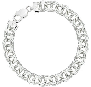 Srebrna Bransoletka Garibaldka 10,00 mm pr 925 Grawer Gratis