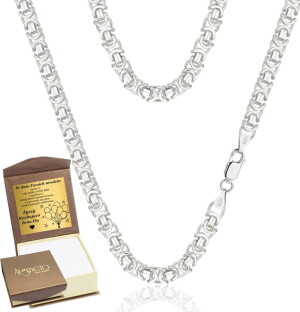 Srebrny Łańcuszek Męski Splot Królewski 5,70 mm Płaski pr 925 Grawer Gratis