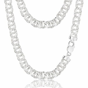 Srebrny Łańcuszek Męski Garibaldka 9,50 mm Gruba pr 925 Grawer Gratis