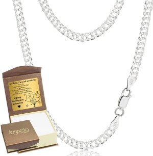 Srebrny Łańcuszek Męski Diamentowany Rombo 4,30 mm pr 925 Grawer Gratis