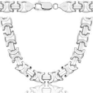 Srebrny Łańcuszek Męski Splot Królewski 8,50 mm Płaski pr 925