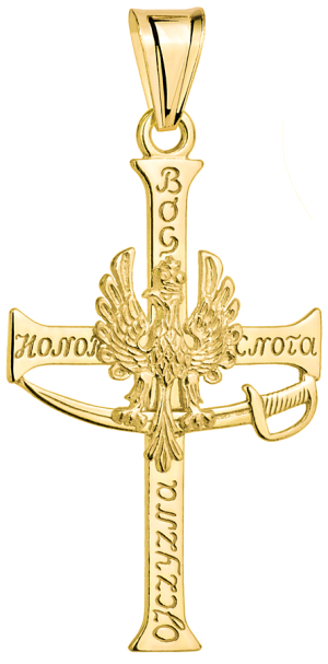 Srebrny Krzyżyk Patriotyczny Złocony pr 925