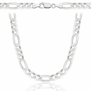 Srebrny Łańcuszek Męski Figaro 7,00 mm Szeroki pr 925 Grawer Gratis