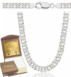 Srebrny Łańcuszek Męski Rombo 7,00 mm Szeroki pr 925 Grawer Gratis