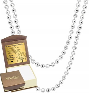 Srebrny Łańcuszek Męski Kulkowy 3,10 mm pr 925 Grawer Gratis