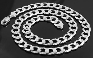 Srebrny Łańcuch Męski Pancerka Soczewkowa 1,00 cm pr 925 Grawer Gratis