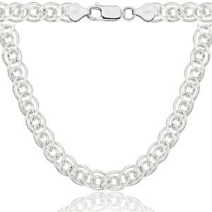 Srebrny Łańcuszek Męski Monaliza 9,00 mm pr 925 Grawer Gratis