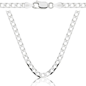 Srebrny Łańcuszek Męski Pancerka Kwadratowa Cubana 4,00 mm pr 925 Grawer Gratis