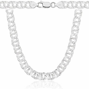 Srebrny Łańcuszek Męski Garibaldka 8,00 mm pr 925 Grawer Gratis