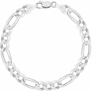 Srebrna Bransoletka Męska Figaro 11,00 mm pr 925 Grawer Gratis