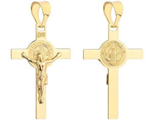 Złoty Krzyżyk Benedyktyński pr 585 Grawer Gratis