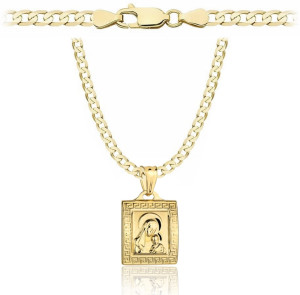 Złoty Łańcuszek Pancerka z Medalikiem 2,60 mm pr 585