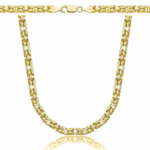 Srebrny Łańcuszek Splot Królewski Pozłacany Kwadratowy 3,80 mm pr 925 Grawer Gratis