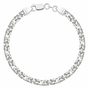 Srebrna Bransoletka Męska Splot Królewski Kwadratowy 3,20 mm pr 925 Grawer Gratis