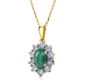 Złota Zawieszka z Diamentami i Tanzanitem pr 585 / 14 karat