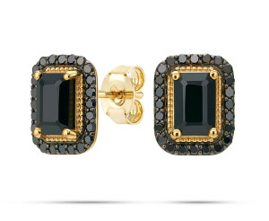 Złote Kolczyki Diamenty Spinel pr 585