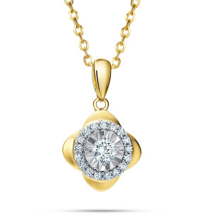 Złota Zawieszka z Diamentami pr 585 / 14 karat