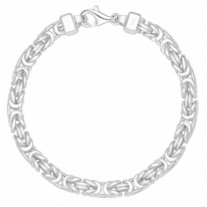 Srebrna Bransoletka Męska Splot Królewski 5,20 mm Kwadratowy pr 925