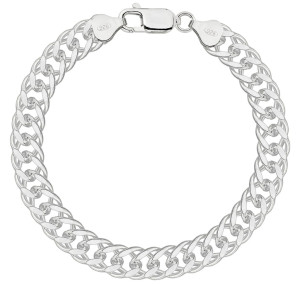 Srebrna Bransoletka Męska Rombo 8,20 mm pr 925