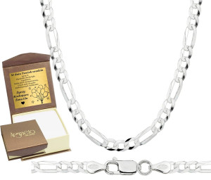 Srebrny Łańcuszek Męski Figaro 5,50 mm pr 925 Grawer Gratis