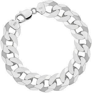 Srebrna Bransoletka Męska Pancerka 15,50 mm pr 925 Grawer Gratis