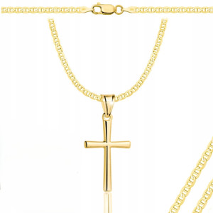 Łańcuszek Srebrny Pozłacany Gucci 2,60 mm z Krzyżykiem pr 925 Grawer Gratis