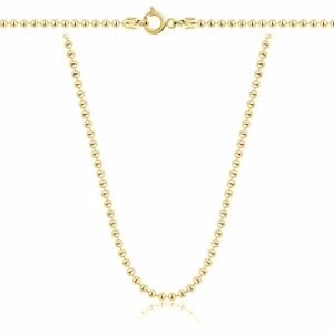 Srebrny Pozłacany Łańcuszek Kulkowy 2,20 mm pr 925 Grawer Gratis
