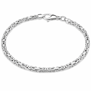 Srebrna Bransoletka Męska Splot Królewski Kwadratowy 3,60 mm pr 925 Grawer Gratis
