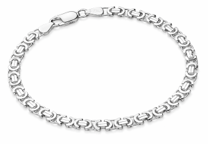 Srebrna Bransoletka Męska Splot Królewski Płaski 5,20 mm pr 925