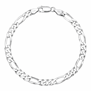 Srebrna Bransoletka Męska Figaro 5,50 mm pr 925 Grawer Gratis