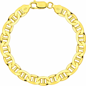 Srebrna Bransoletka Pozłacana Męska Pełna Gucci 8,00 mm pr 925 Grawer Gratis