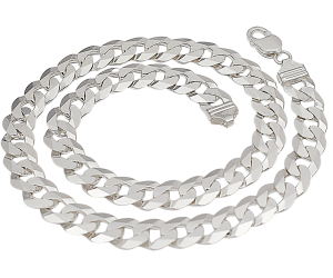 Srebrny Łańcuch Męski Pancerka Pełny 12,50 mm Szeroki pr 925