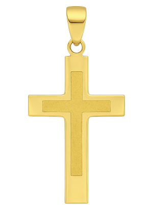 Złoty Krzyżyk Gładki Satynowy pr 585