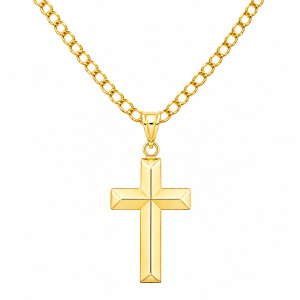 Łańcuszek Złoty Pancerka Diamentowany 3,00 mm z Krzyżykiem pr 585