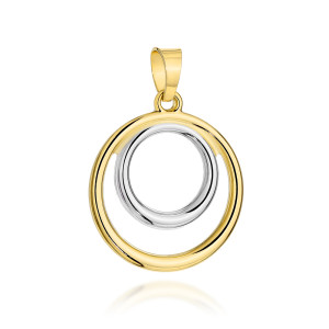 Zawieszka Złota Ringi w Dwóch Kolorach Złota pr 585